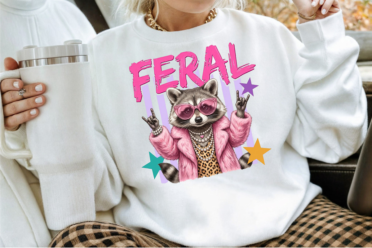 Feral Funny Raccoon PNG, a Work Illustration by Sublimation Artist (Photo 2 of 9)