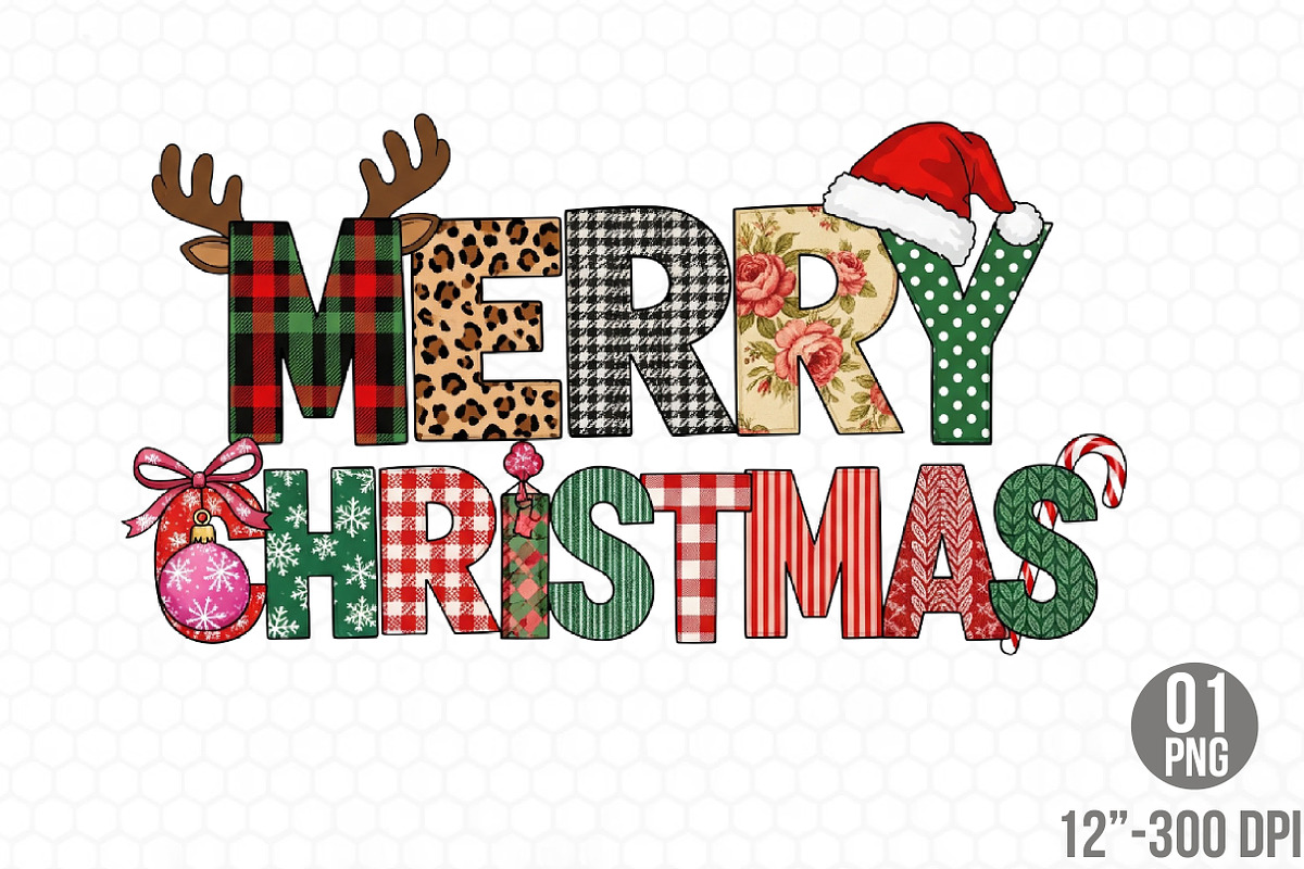 Merry Christmas sublimation PNG, an Illustration by Designking (Photo 1 of 4)