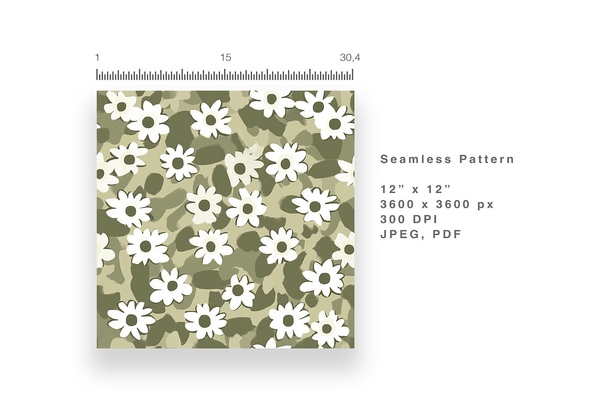 6 Seamless Patterns: Floral & Stripe, a Pattern Graphic by StudioCitra (Photo 5 of 11)