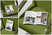 Brochure on Chair Mockup, a Merchandise Mockup by Unerispace (Thumbnail 1 of 5)