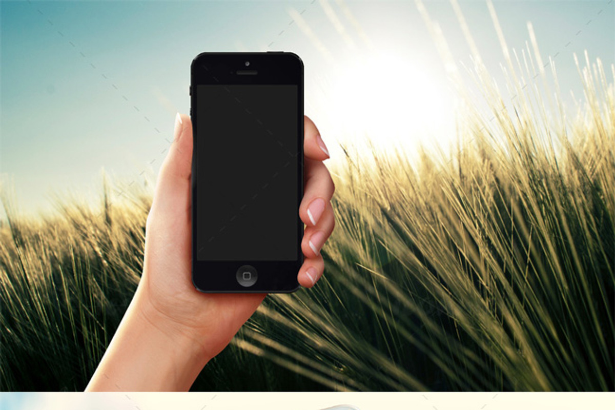 iPhone Holding Hand mockup template, an iPhone Mockup by iconnice