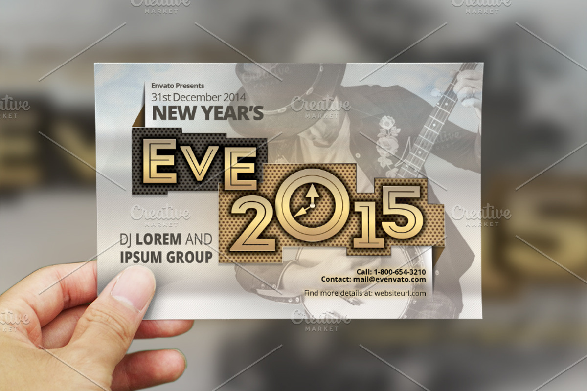 New Year Eve Postcard Template, a Card Template by Aabhaas (Photo 2 of 3)