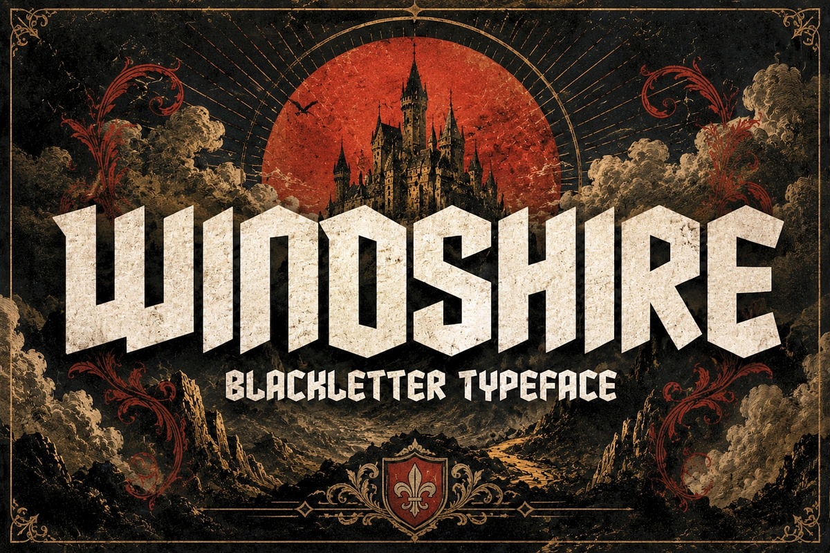 Windshire - Blackletter Typeface, a Blackletter Font by HipFonts (Photo 1 of 7)