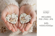 Double Heart Ornament Mockup, a Merchandise Mockup by EmpaviMockups (Thumbnail 4 of 6)