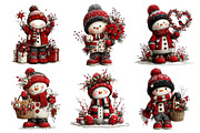 Whimsical Christmas Snowman Clipart, a Seasonal Illustration by Creative Art (Thumbnail 4 of 7)