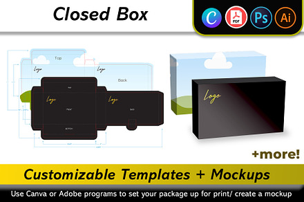 Closed Box Mockup + Template