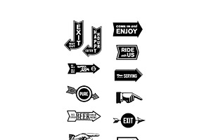 127 Vector Arrow Bundle & Arrow Font