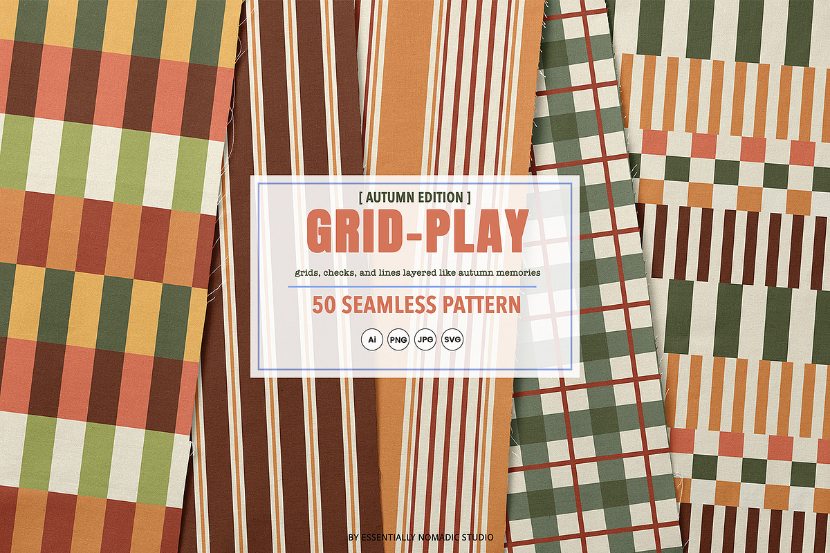 Autumn Plaid & Stripe Patterns, a Pattern Graphic by Essentially Nomadic (Photo 1 of 12)
