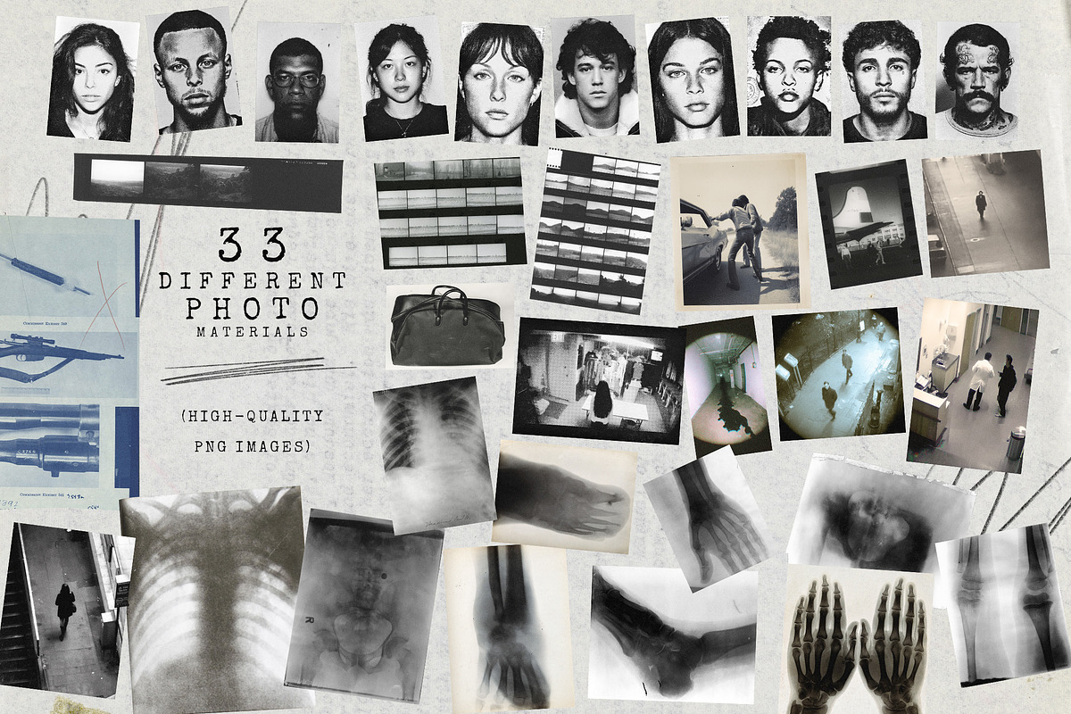 Criminal Bureau Collage Kit, an Object Graphic by Freezerondigital (Photo 10 of 18)