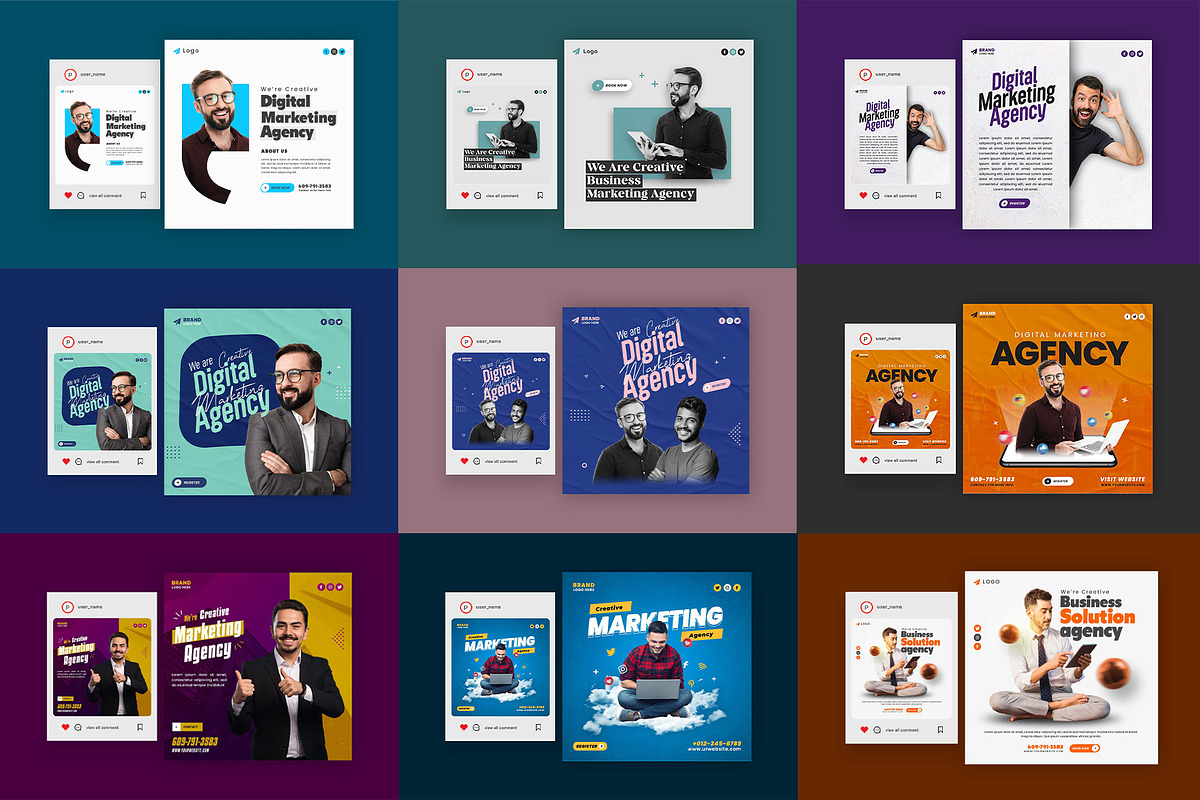 Marketing Agency Posts Bundle, a Social Media Template by Saman Osama (Photo 3 of 5)