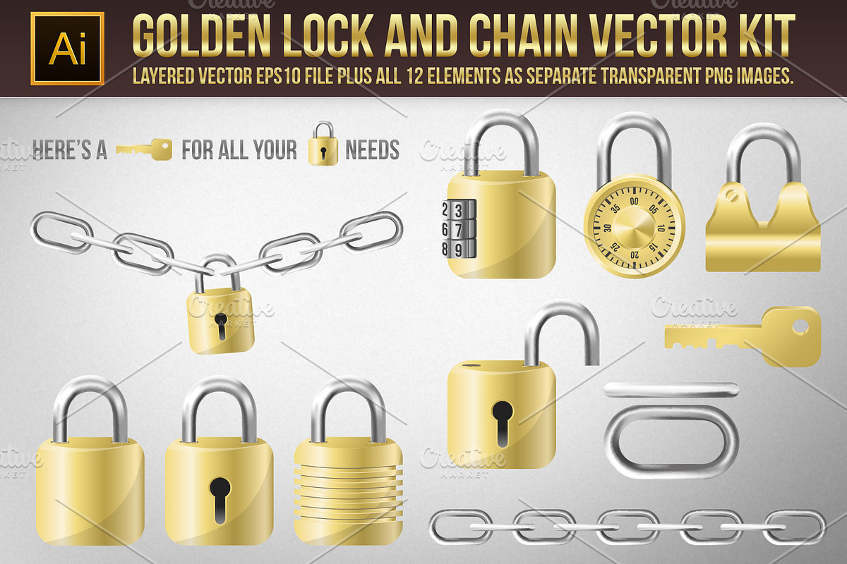 Vector Locks and Chain elements kit