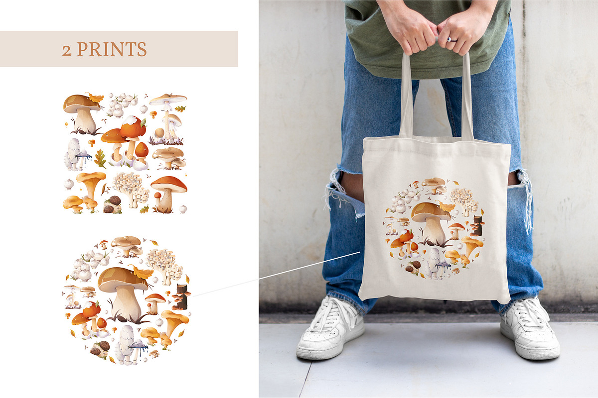 Mushrooms & flowers, a Texture Illustration by Izobova (Photo 5 of 7)