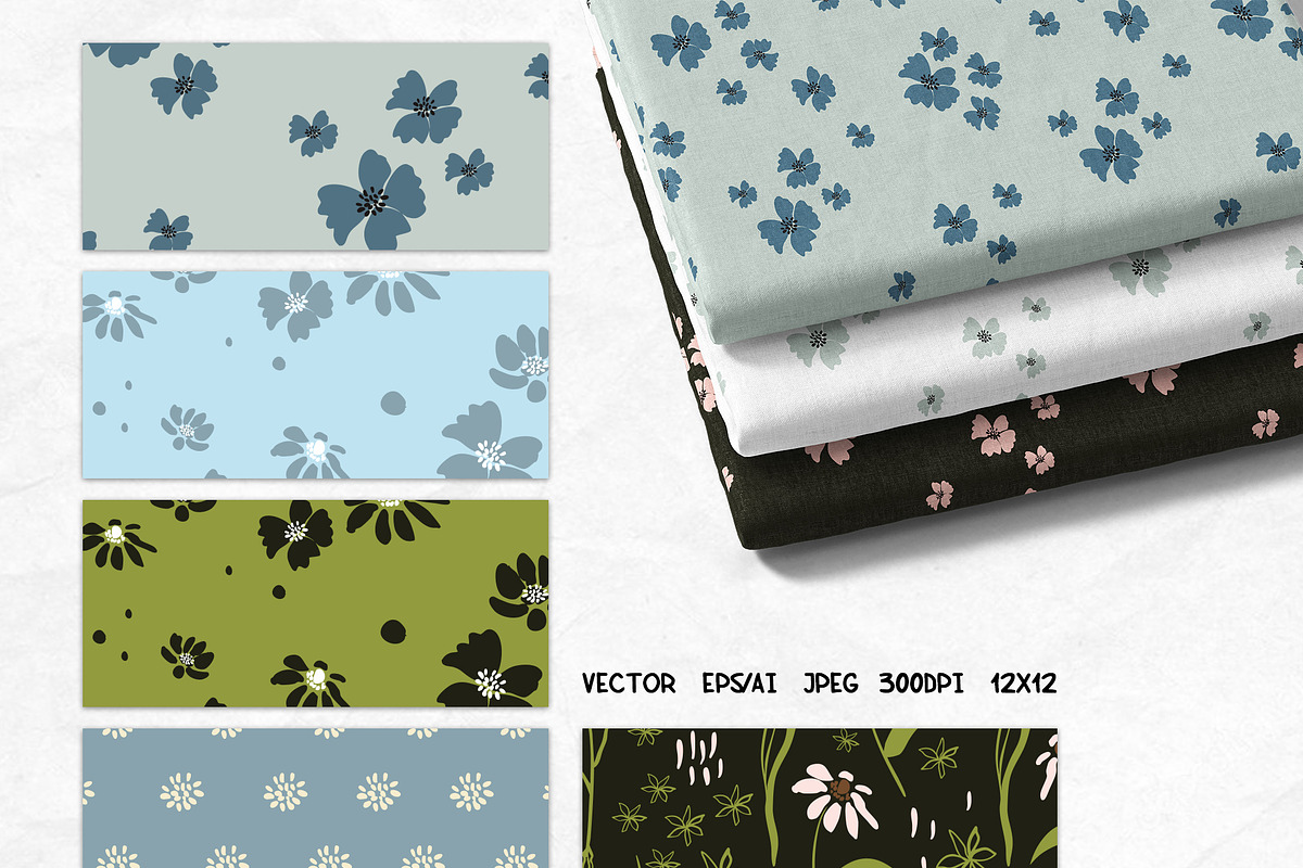 Soft Pastel Floral Patterns, a Pattern Graphic by Pattern + watercolor (Photo 6 of 7)