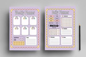 Weekly And Daily Planner Template, a Stationery Template by MightyDesign