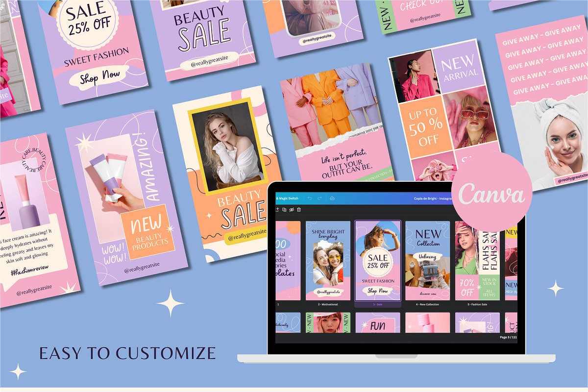 100 Bright Instagram Story Templates, a Templates & Theme by TemplateCastleStore (Photo 8 of 10)