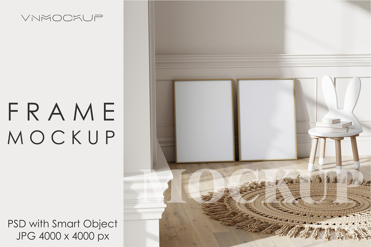 Nursery Frame Mockup PSD JPG, a Poster Template by VNmockup (Photo 1 of 5)