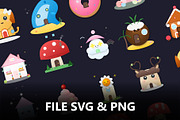 100 Asset Cute House Kawaii, a Decorative Illustration by Eka Design (Thumbnail 2 of 5)