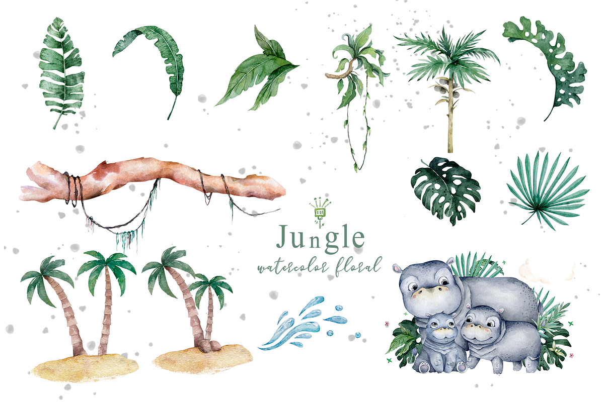 Cute Hippo & Friends Safari Animals, an Animal Illustration by Ann Art Houze (Photo 7 of 15)
