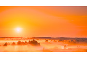 Amazing Sunset Over Misty Landscape, a Nature Photo by Our Amazing World (Thumbnail 1 of 2)