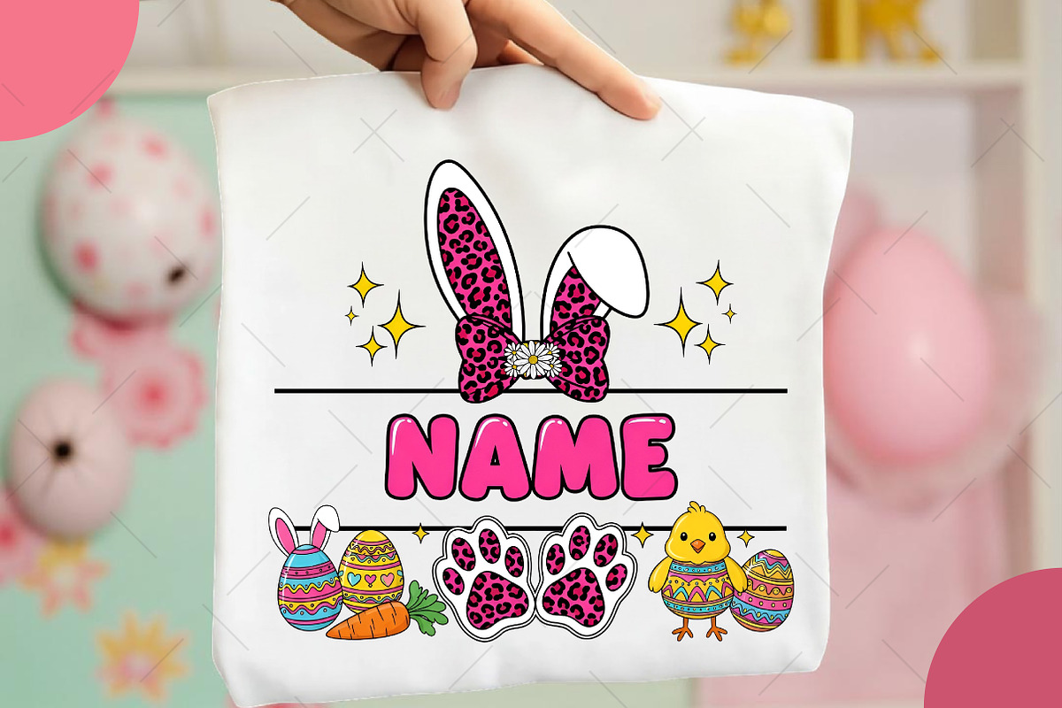 Easter Split Name Frame PNG, an Illustration by OK Design (Photo 3 of 6)