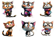 Quirky Cat Funny Kitten Clipart, an Illustration by CreationArt (Thumbnail 3 of 5)