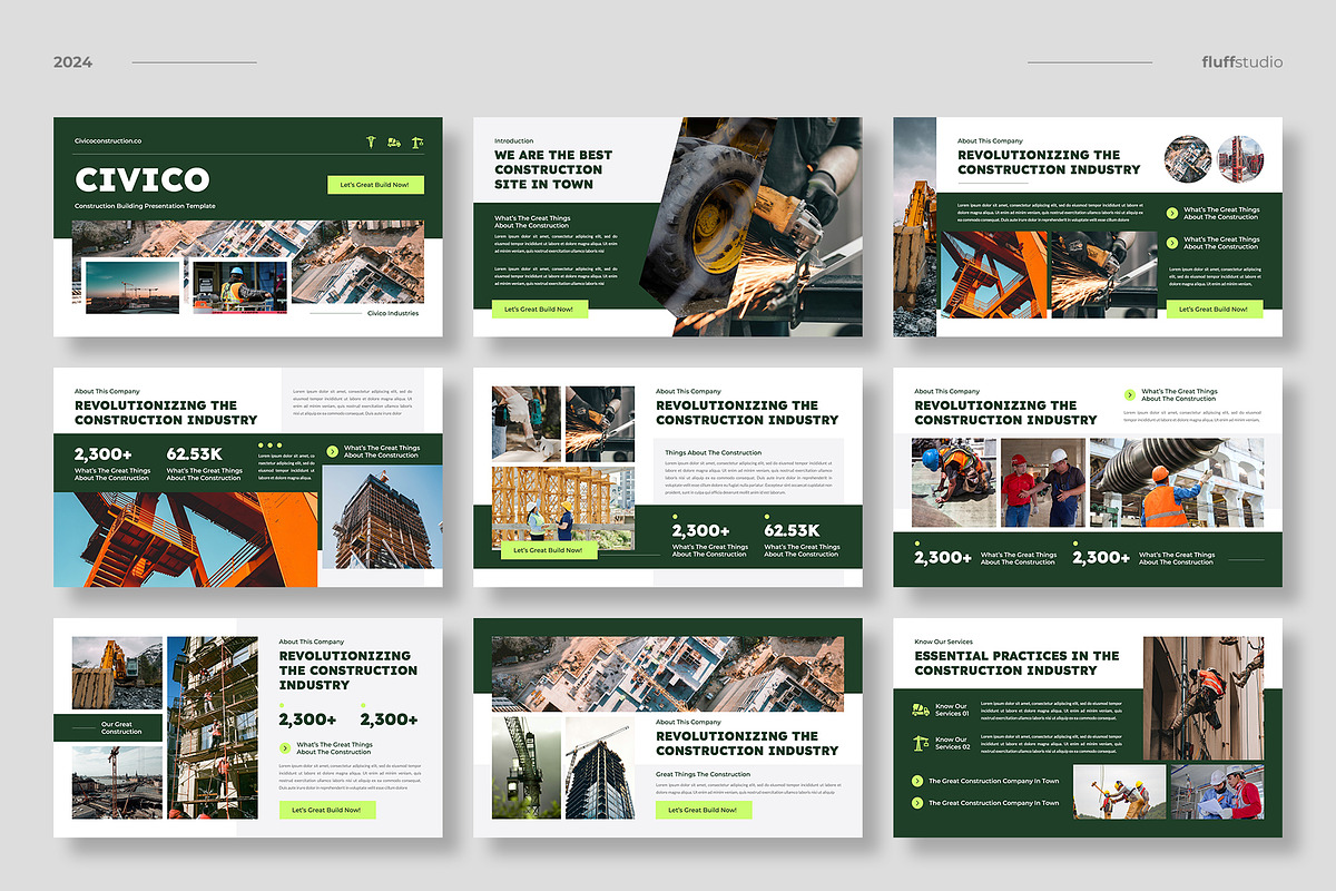 Construction Google Slides, a Presentation Template by fluffstudio (Photo 2 of 4)