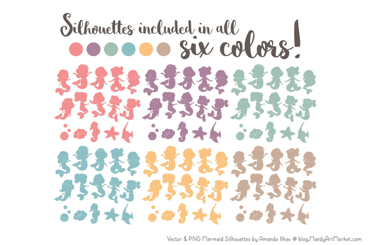 Mermaid Silhouettes in Vintage Girl, an Illustration by Amanda Ilkov (Photo 3 of 3)