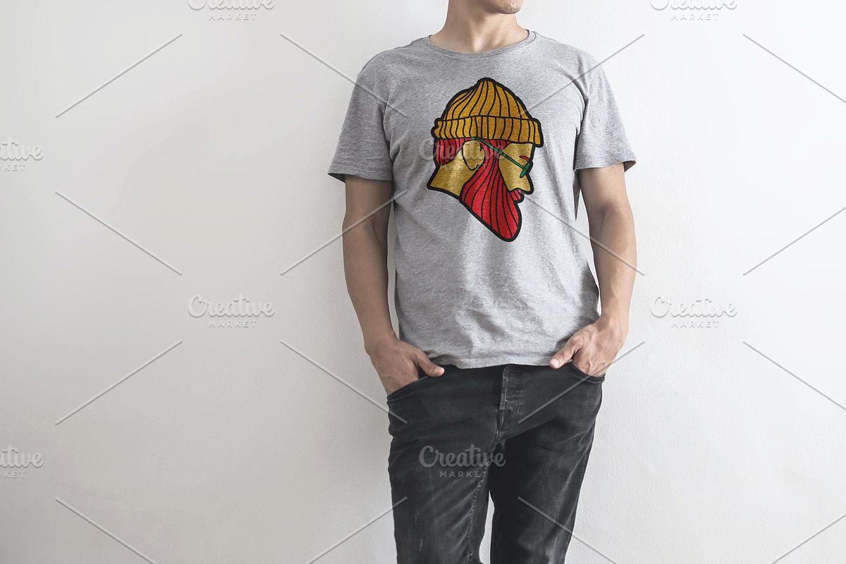 Hipster Face Print illustration., a Person Illustration by DeShoff Art (Photo 2 of 3)