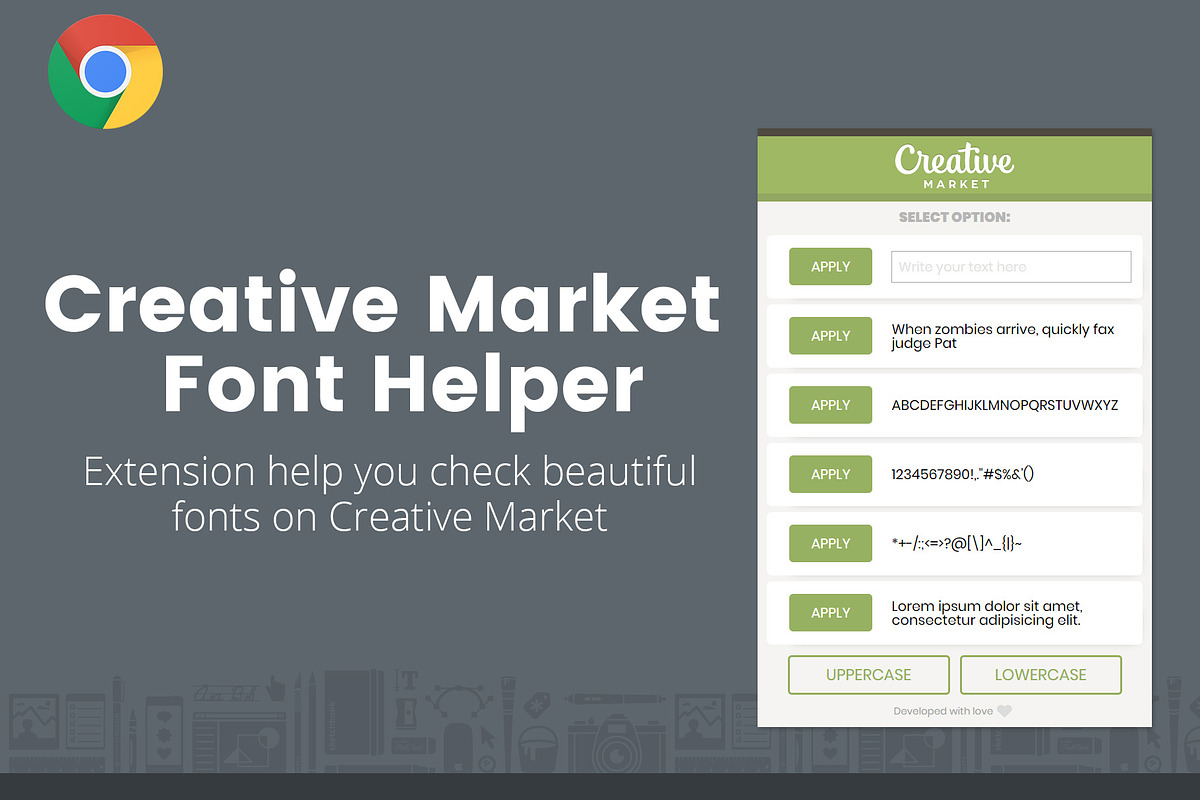 Creative Market Font Helper - Chrome, a Plug-in Add-On by AntonyChernianu (Photo 1 of 2)