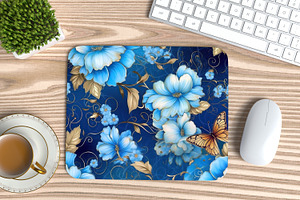 Azure Bloom Seamless Patterns