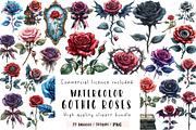 Gothic Roses Clipart, an Illustration by CreationArt (Thumbnail 1 of 9)