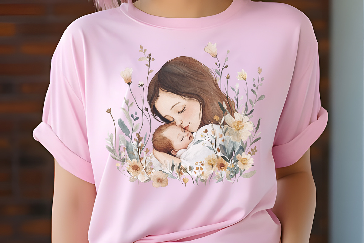caring mom Watercolor clipart, a Seasonal Illustration by RobertsArt (Photo 3 of 7)