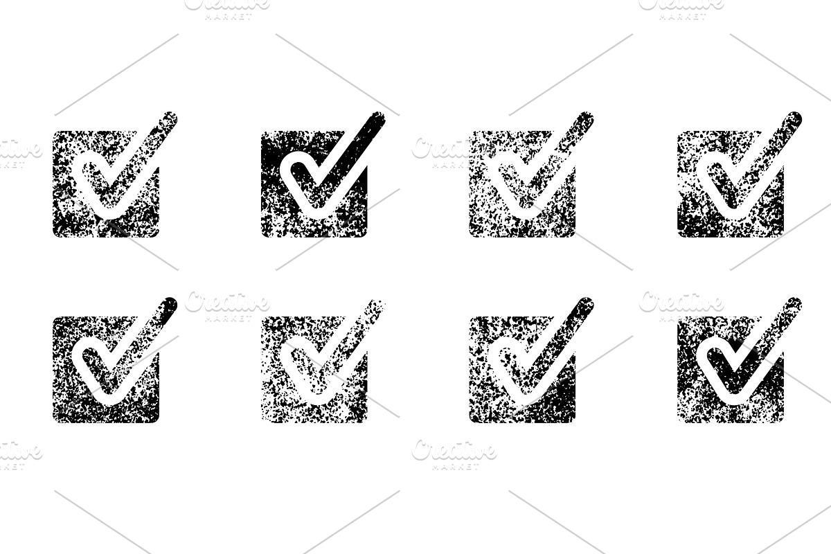 Check Mark Icon Set, an Object Illustration by Vector Creator