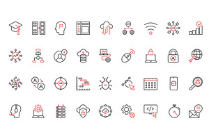 Support computer software icons, a Technology Illustration by Lemberg Vector