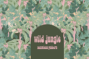 Wild tropical jungle palm pattern, a Pattern Graphic by Cotton Melon pattern Shop (Thumbnail 1 of 5)