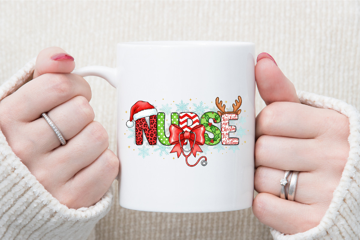 Christmas Nurse,Cute Santa PNG, an Illustration by Sublimation Artist (Photo 7 of 9)