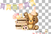 Baby Girl Birthday Party Clipart, an Animal Illustration by Natalya_Mona_Art (Thumbnail 6 of 9)