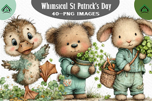 Whimsical St Patrick's Day Clipart, an Illustration by Craft Nest