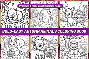 BOLD EASY AUTUMN ANIMALS COLORING, a Seasonal Illustration by Design Station (Thumbnail 2 of 4)