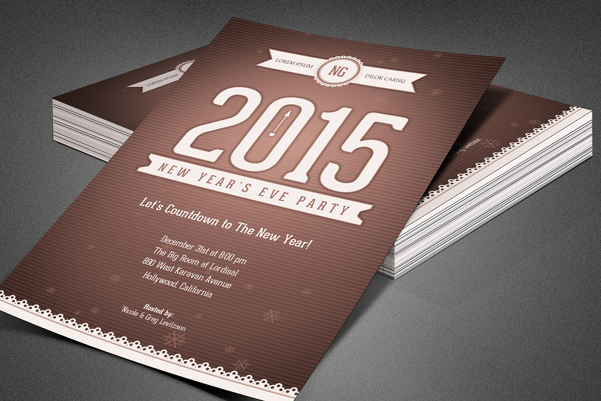 Retro New Year's Eve Party Flyer, a Flyer Template by loswl (Photo 5 of 6)