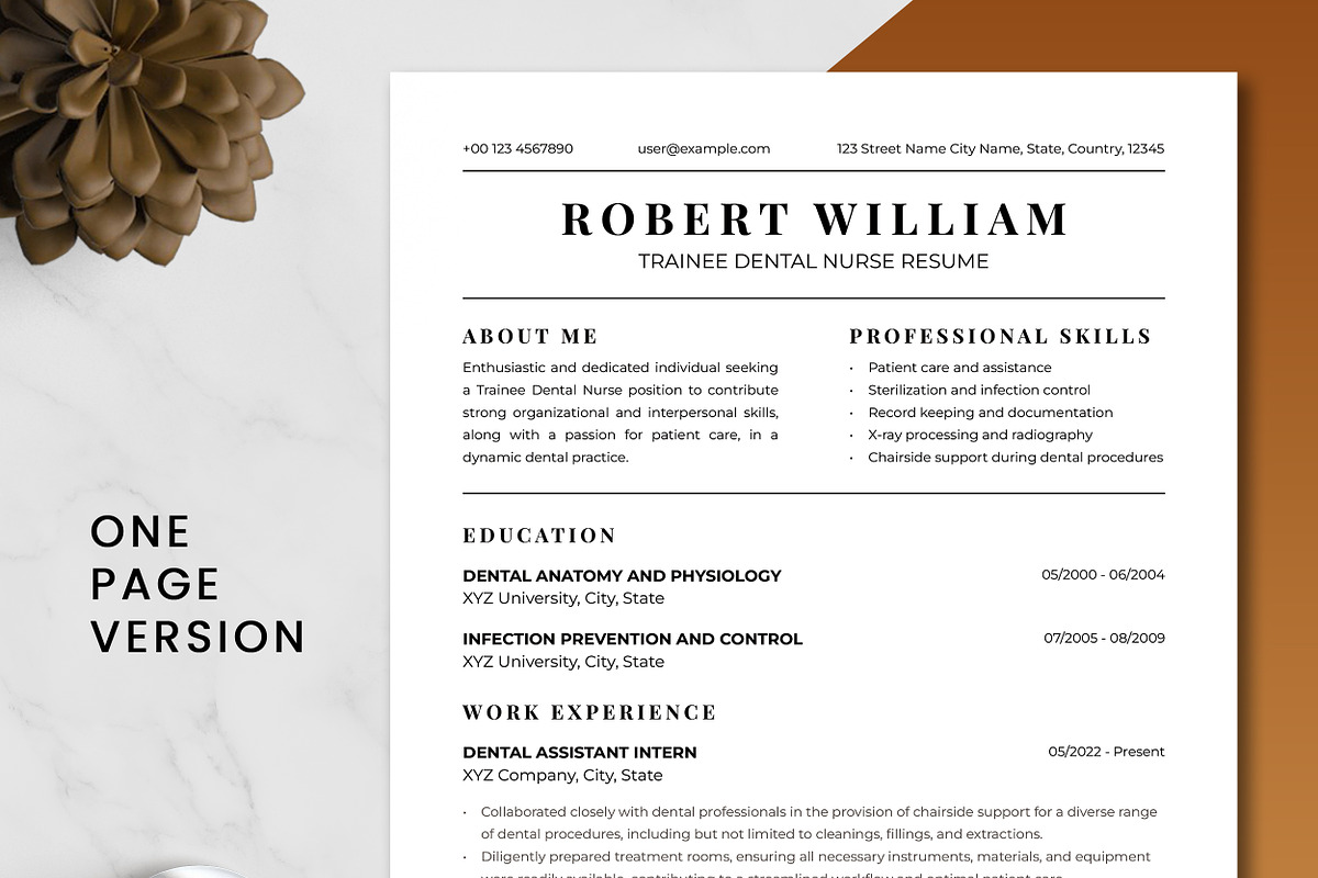 Trainee Dental Nurse Resume Template, a Resume Template by ResumeInventor (Photo 2 of 9)