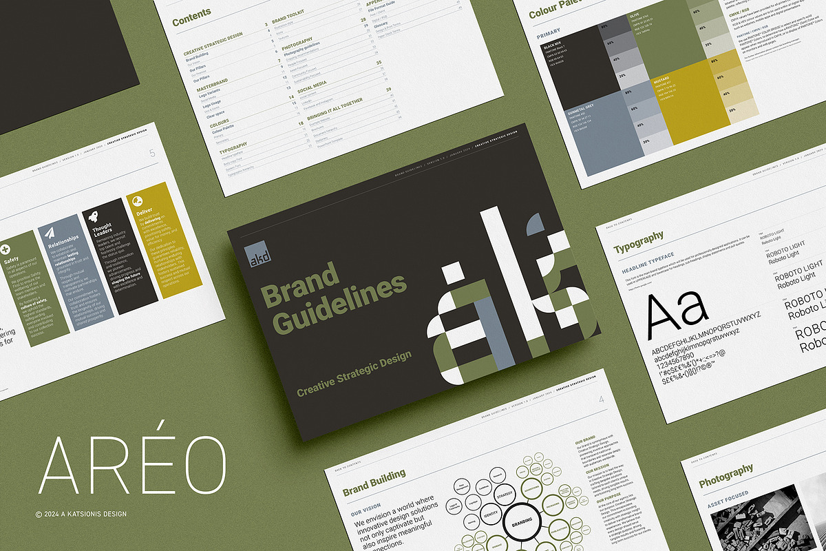 Aréo Brand Guidelines Template, a Presentation Template by Crafted by AKD (Photo 1 of 13)