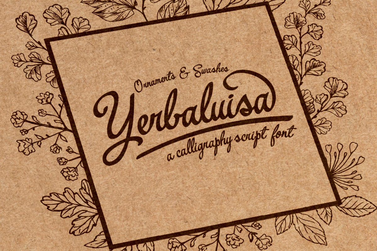 Yerbaluisa, calligraphic font preview 3