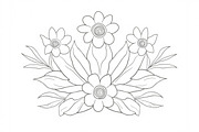 Flower Line Art Coloring Pages Set, an Illustration by jahid234 (Thumbnail 5 of 9)