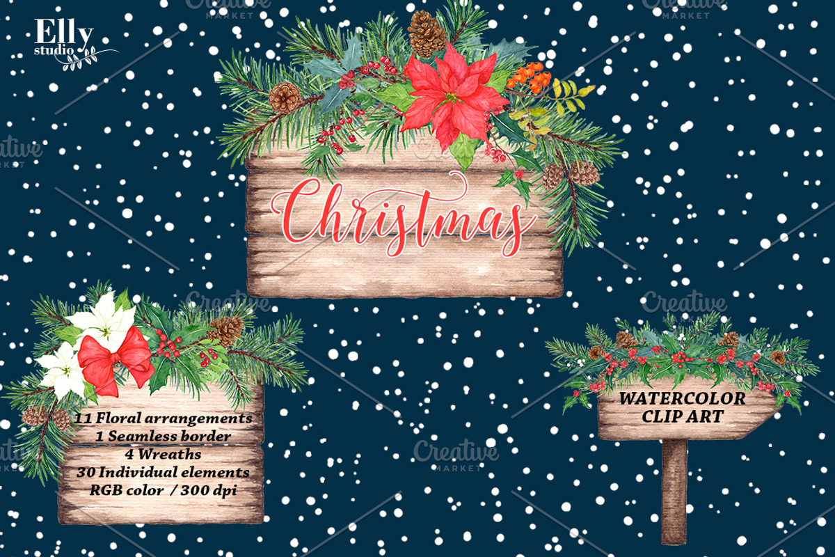 Christmas Clip Art, an Illustration by Elly Studio (Photo 6 of 9)