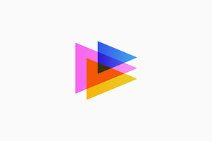 Three Triangle Play Logo Colorful, a Branding & Logo Template by VASTARD STUDIO