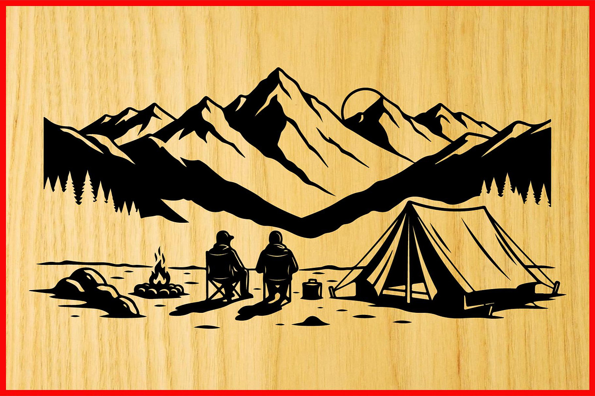 Mountain Landscape Silhouette Puzzle, a Seasonal Illustration by Designer_Momina (Photo 3 of 10)