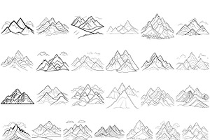 50 Mountain Procreate Stamps