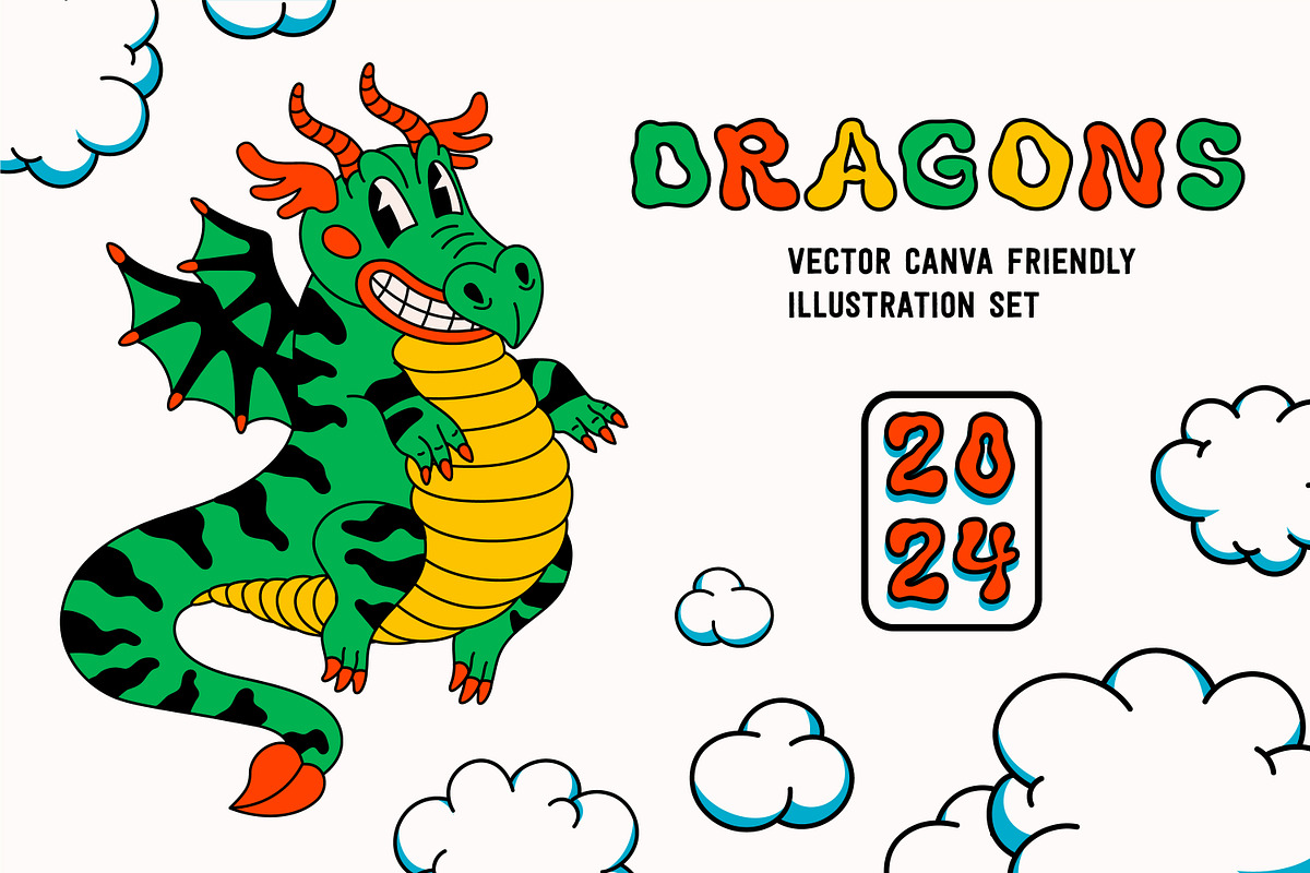 Cartoon Dragons, an Illustration by Bizarre Factory (Photo 1 of 13)