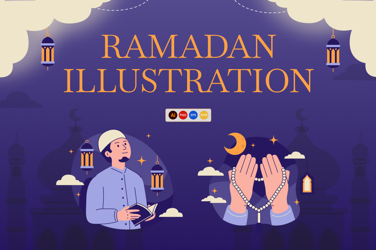 Ramadan Illustration Pack, a Seasonal Illustration by Loin Studio (Photo 1 of 3)